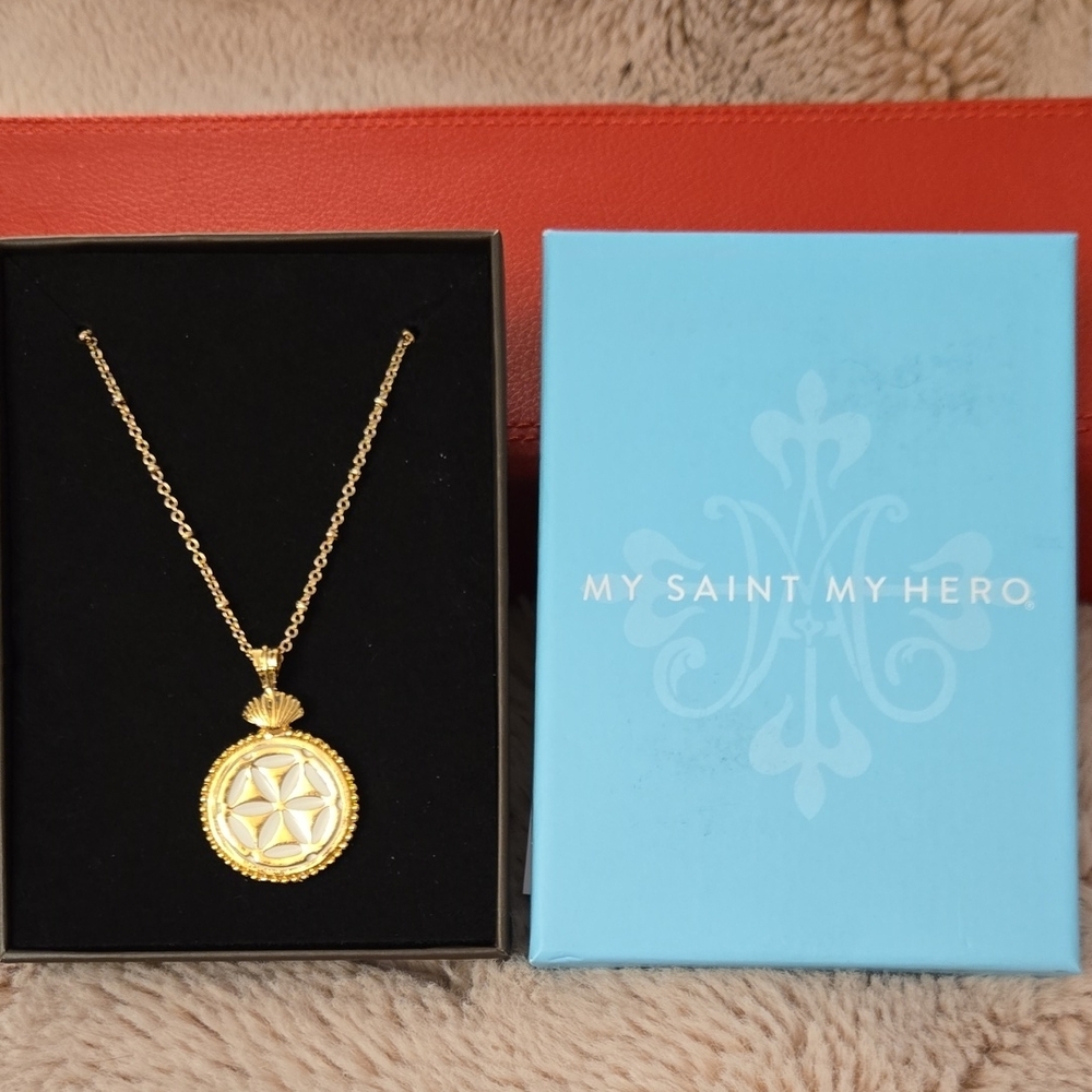 My SAINT My HERO Gold Magdalena Medallion Necklace